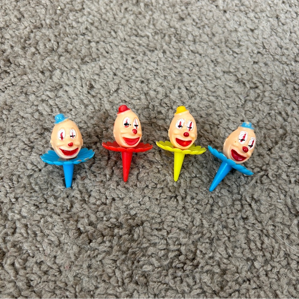 Vintage Clown Birthday Cake Cupcake Toppers